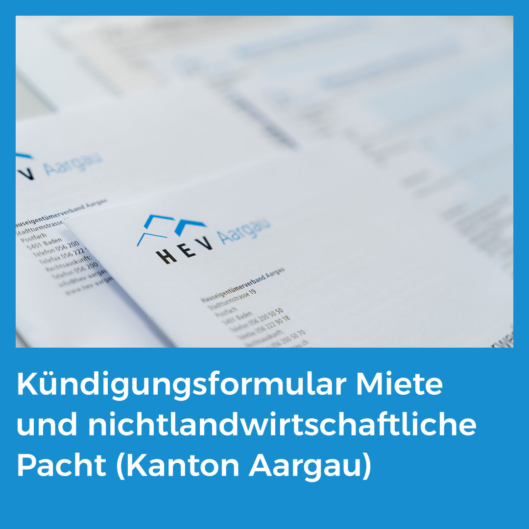 Kündigungsformular Miete und nichtlandwirtschaftliche Pacht (Kanton Aargau)