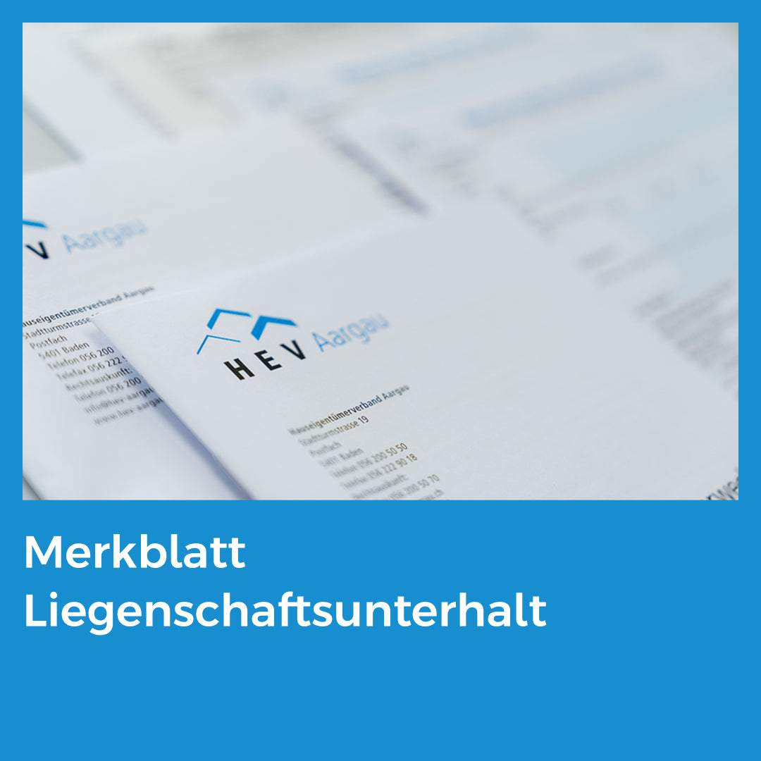 Merkblatt Liegenschaftsunterhalt, Stand 01.11.2014