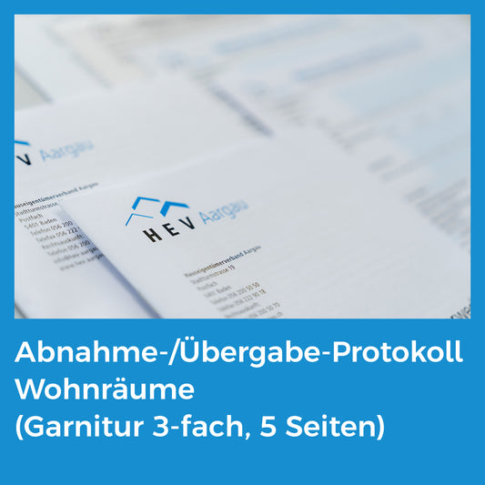 Abnahme-/Übergabe-Protokoll Wohnräume (Garnitur 3-fach, 5 Seiten)