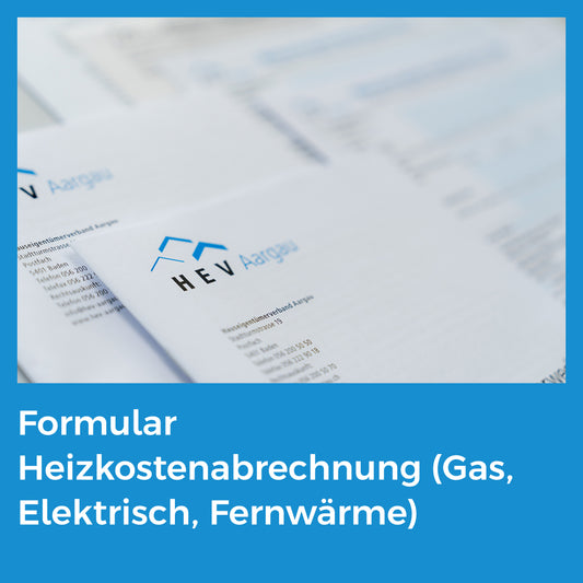 Formular Heizkostenabrechnung (Gas, Elektrisch, Fernwärme)