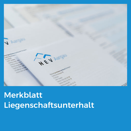 Merkblatt Liegenschaftsunterhalt, Stand 01.11.2014