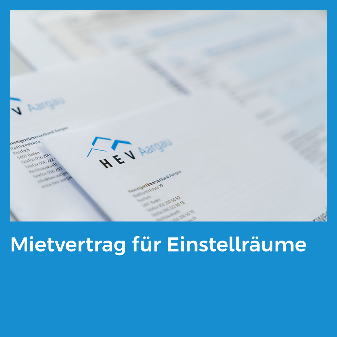 Mietvertrag für Einstellräume