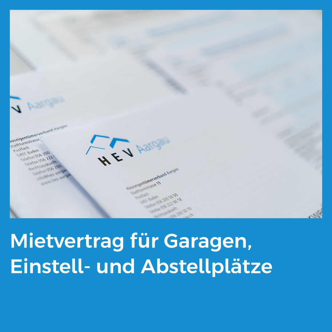 Mietvertrag für Garagen, Einstell- und Abstellplätze