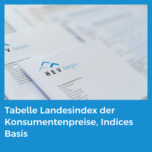 Tabelle Landesindex der Konsumentenpreise, Indices Basis